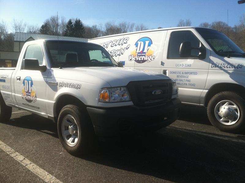 one of our delivery vehicles with a liitle snow